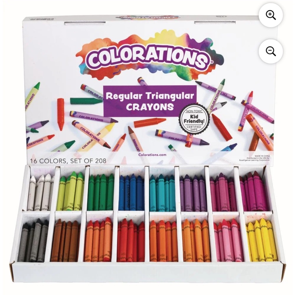 Triangular Crayons - 16 Vibrant Colors - Picture 2 of 3